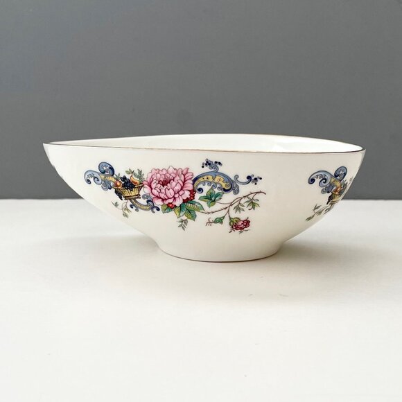 Crown Staffordshire England Chelsea Manor Fine Bone China Candy Dish Oval Bow - Picture 8 of 16